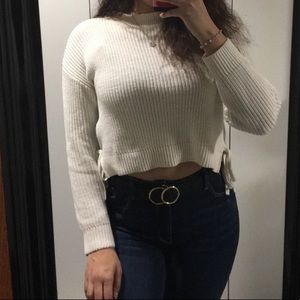 White Cropped Sweater